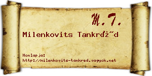 Milenkovits Tankréd névjegykártya